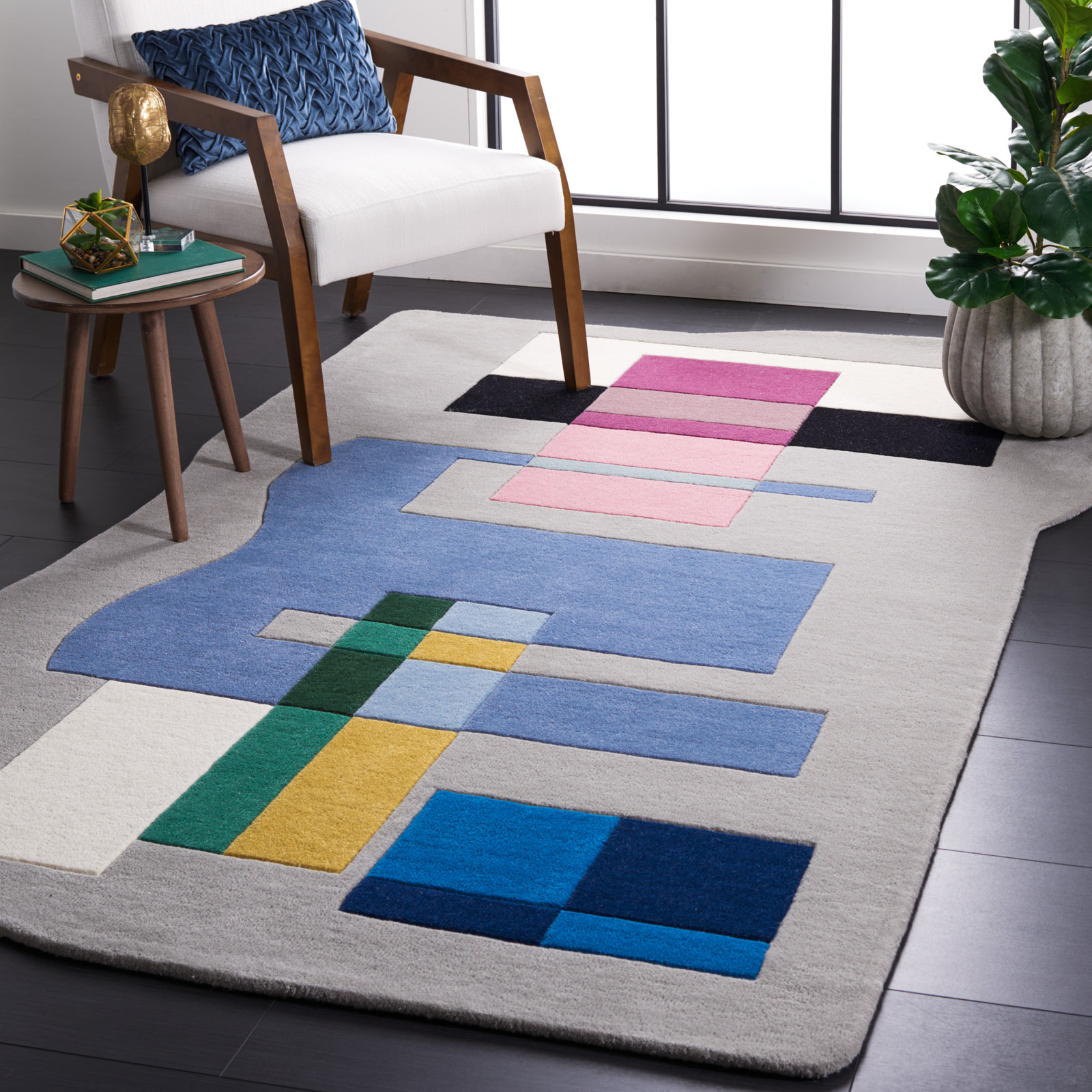 Darick Hand-Woven Abstract Rug, Rectangle 8' x 10'