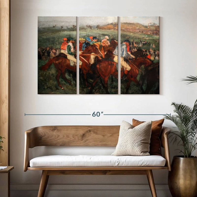 Sirci Gentlemen Jockeys avant le départ, H 32 po x l 50 po