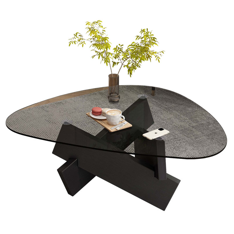 Table basse en verre, table basse moderne Mid-Century, tables basses élégantes, convient à la chambre à coucher