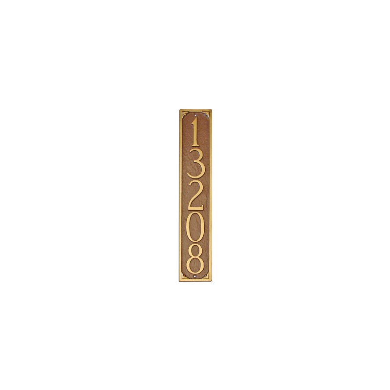 Lily 5-Line Lawn Address Sign, Chocolate/Gold