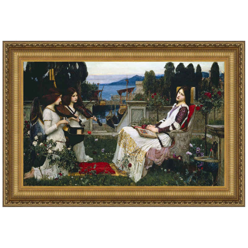 Grande Gold Framed Canvas Print of St. Cecilia, 1895