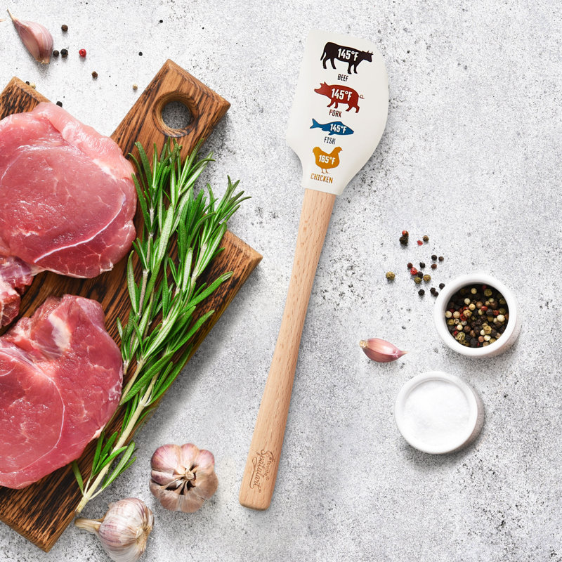 Spatulart® Meat Temperatures Wood Handled Spatula