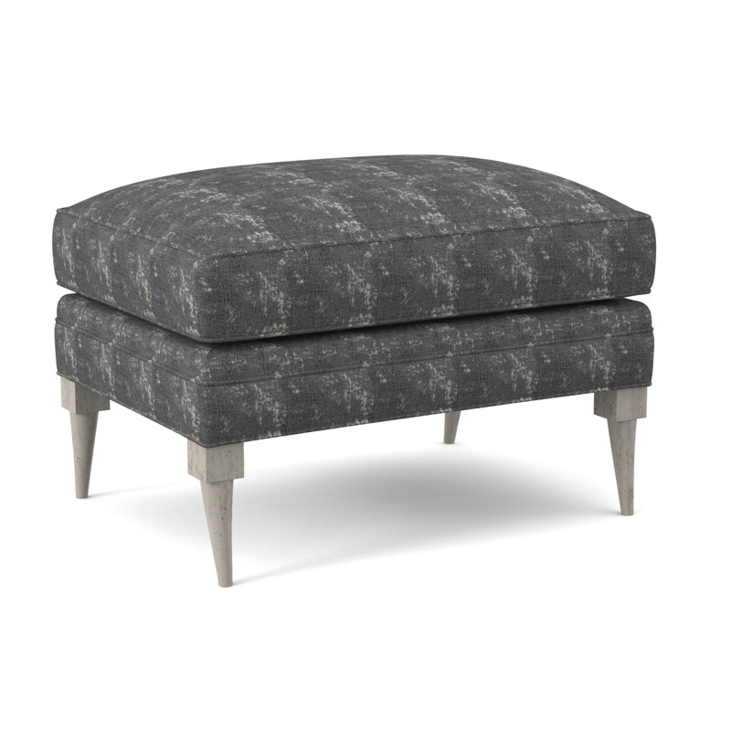 Perry Boucle and Velvet Ottoman, Stepping Stones Ivory, Bisque