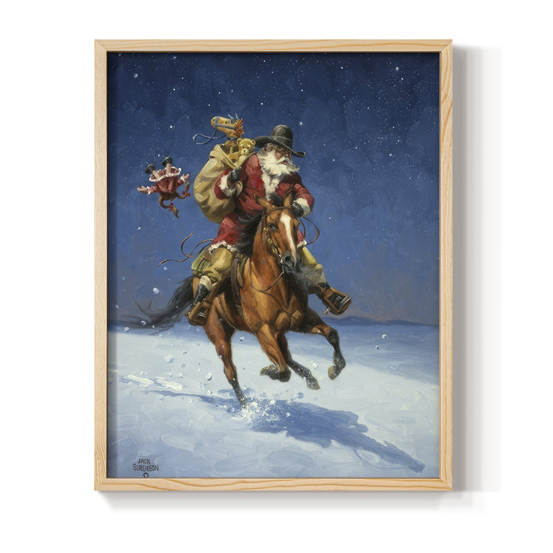 «Midnight Rider», reproduction encadrée - bois massif, Naturel, H 11 po x l 9 po