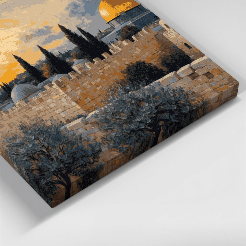 Cities Jerusalem Israel Gray Canvas Wall Art