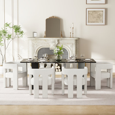 70" Modern Rectangular Dining Table Set