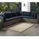 Tapis intérieur / extérieur bleu / beige