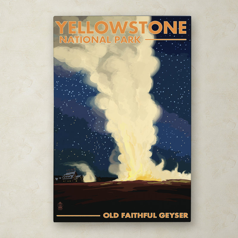 Yellowstone National Park Old Faithful Geyser Canvas Art