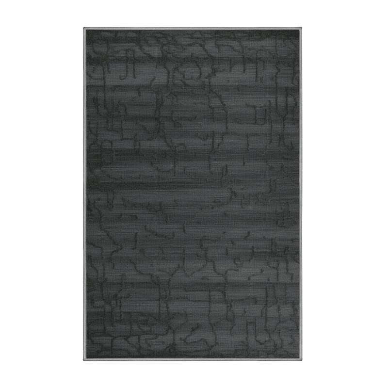 Tapis abstrait gris lavable à la machine, Rectangle 4pi x 6 pi