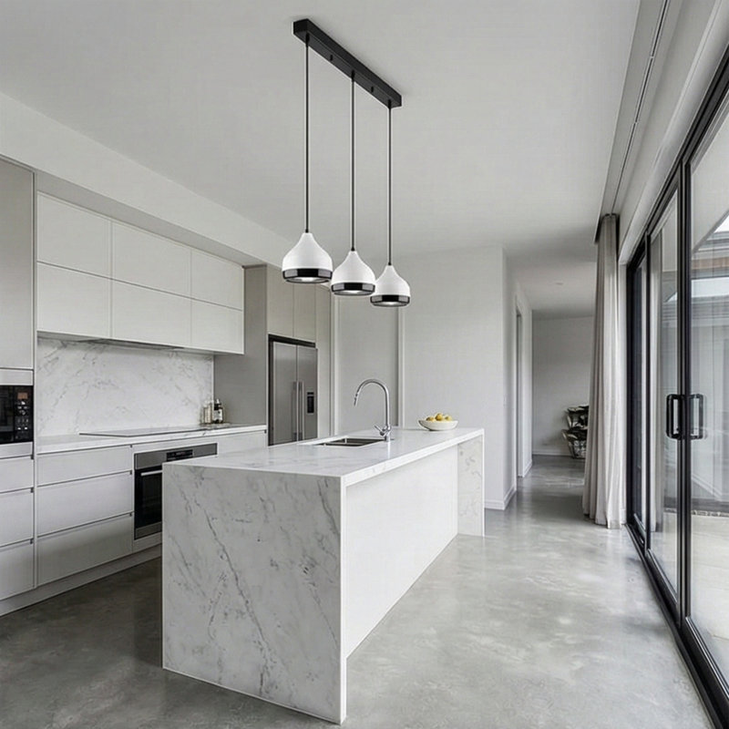 Îlot de cuisine 3 lumières à hauteur réglable