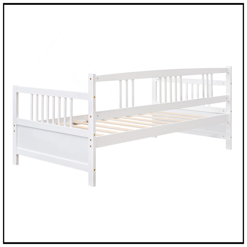 Modern Solid Wood Daybed, Multifunctional Twin Size With Finish And Storage Space, White