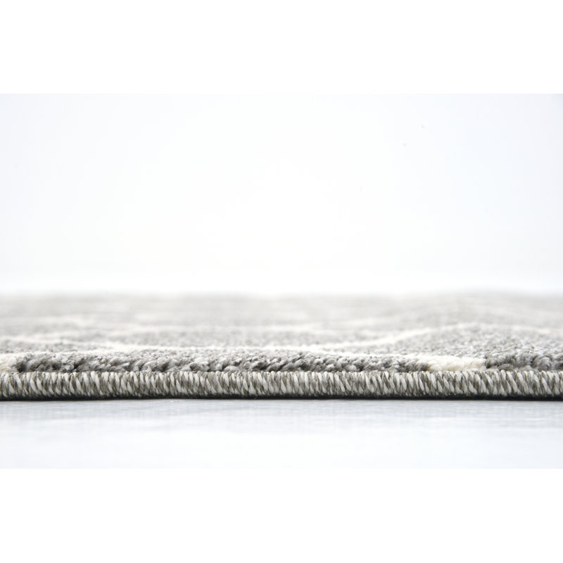 Molly Power Loom Dark Gray/Ivory Rug, Square 6'1"