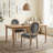 Amando 20" H Mid-Century King Louis Back Solid Wood Dining Side chairs, Dark Gray, Velvet-235891070