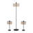 Set Of 3 61"/21"Metal Floor And Table Lamps, Black