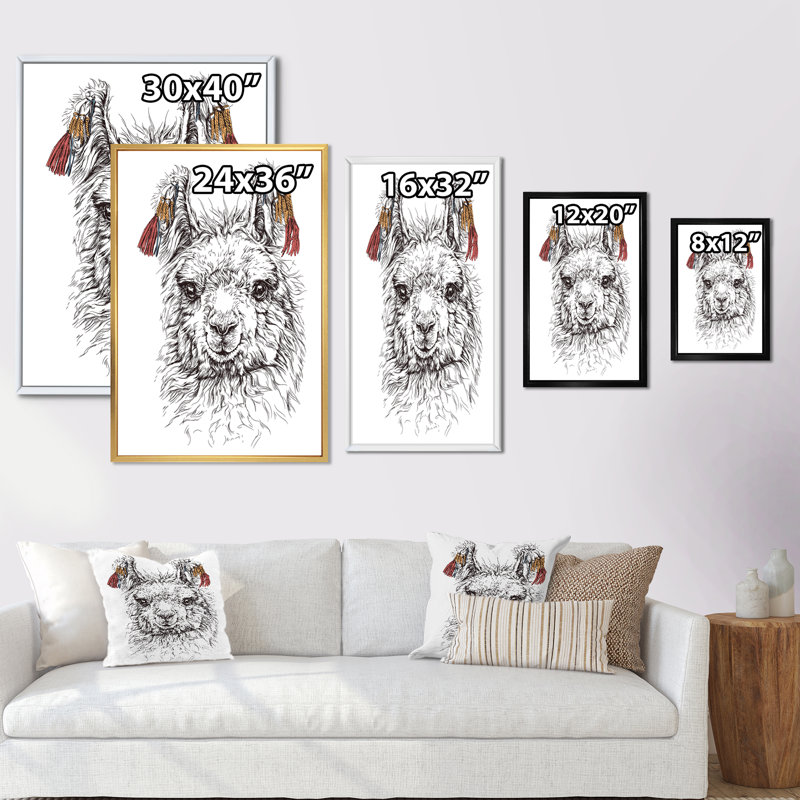«Cute Lgbt Lama Alpaca», impression sur toile, H 12 po x l 8 po, Cadre flottant noir