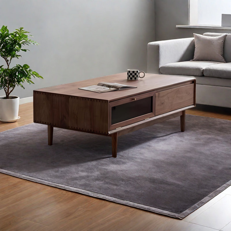 Table basse en bois massif, H 17,7 po x L 55,1 po x l 25,6 po
