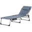 Chaise longue rembourrée pliante rembourrée, fauteuil de bronzage inclinable de camping pour l'extérieur à 6 niveaux avec appui-tête