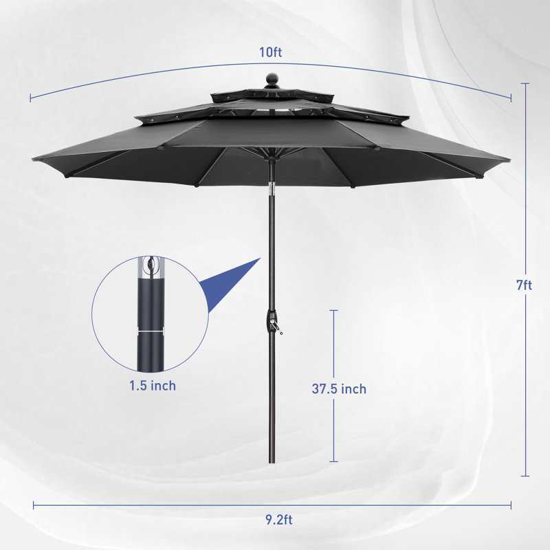 Parasol de marché 10', Noir