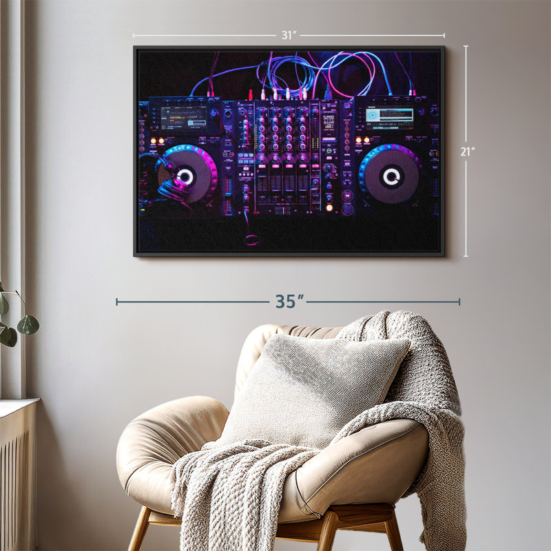 DJ Audio Controller Canvas Print, 21" H x 31" W
