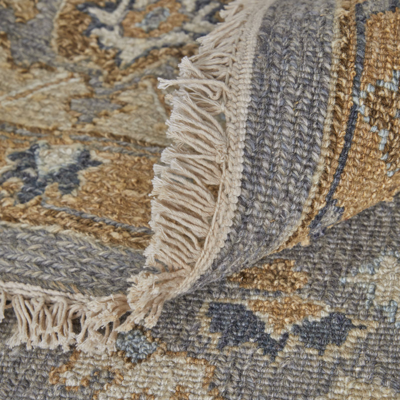 Corbitt Wool Oriental Area Rug in Gray, Rectangle 7'9" x 9'9"