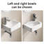 Lavabo de salle de bain mural flottant rectangulaire rectangulaire en porcelaine 14 po x 10 po
