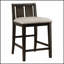 Transitional Design Dark Cherry Finish 3-Piece Counter Height Dining Set With Display Shelf, USB Ports, And Fabric Upholstered Chairs-2107566193-2107566192