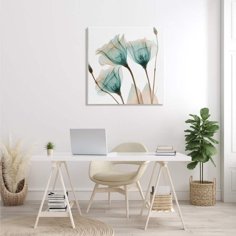 «Spring Tulip Florals», plante translucide, photographie encadrée sur blanc, art texturé par Albert Koetsier
