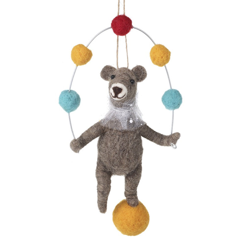Hanging Juggling Bear Decoration