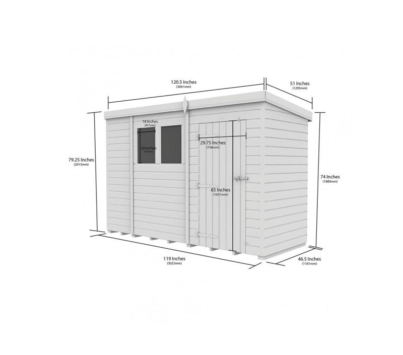 10x4 Pent Composite Shed