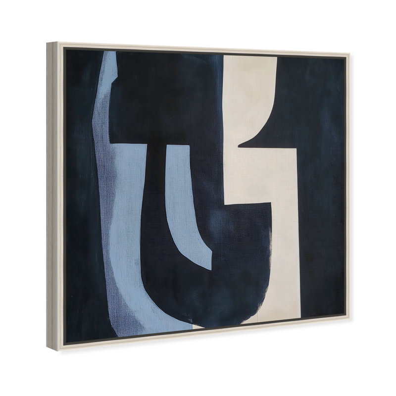Midnight Contours II Canvas Abstract Print by Oliver Gal, Black Frame, 12 x 12, 13"H x 13"W, Silver Frame