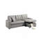 Canapé modulaire convertible gris clair en faux cuir convertible