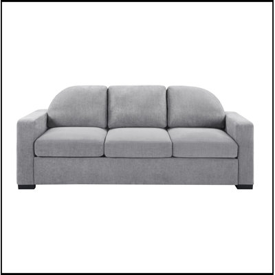 Upholstered 3-Seater Sofa with Curved Backrest