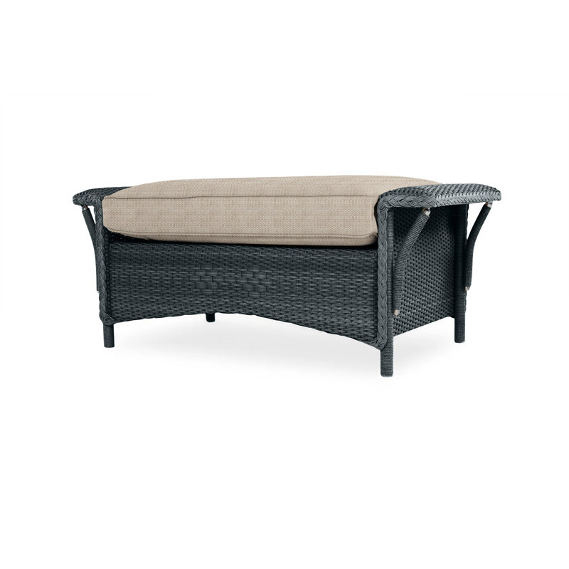 Nantucket Outdoor Ottoman, White, Beach Natural