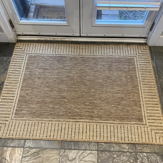 Alegre Bordered Indoor/Outdoor Rug - Tan