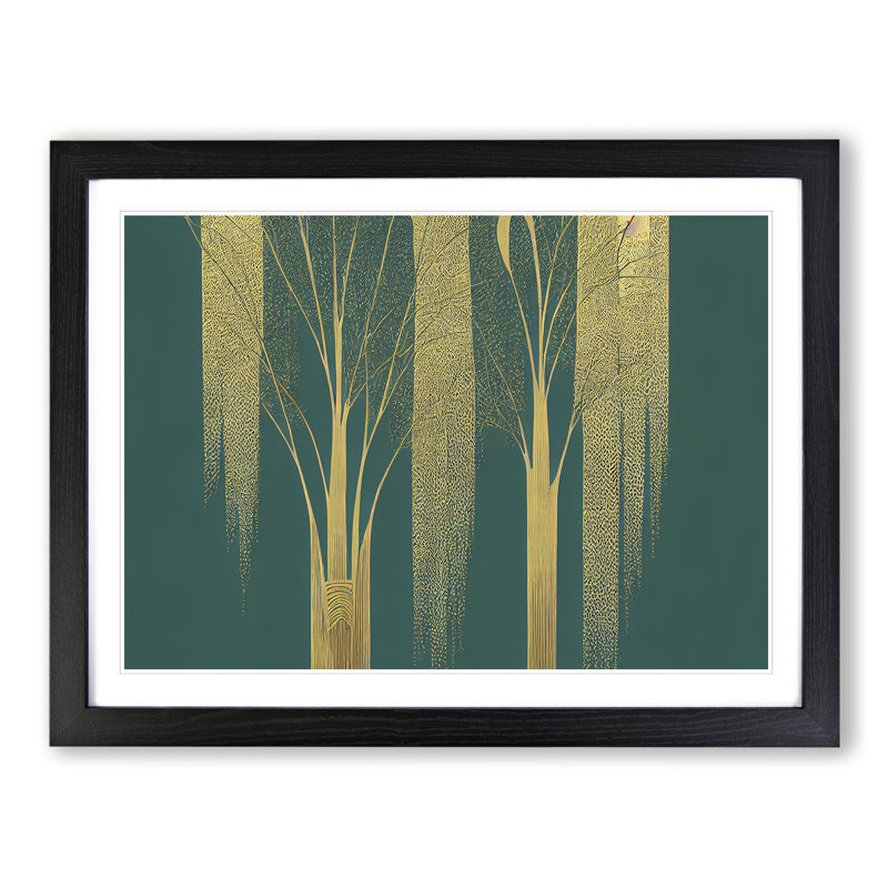 Legendary Weeping Willow Trees - Single Picture Frame Print, Black, 46cm H x 64cm W x 2cm D