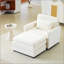 Canapé modulaire 54 pouces avec coussins moelleux et coussins en chenille beige, parfait pour les espaces compacts et le confort moderne