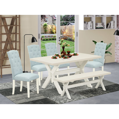 Adelinde 6 - Person Solid Wood Top Trestle Dining Set