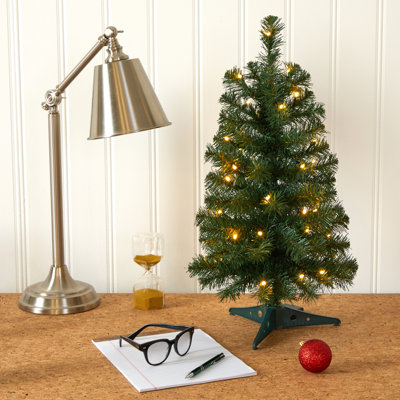Sapin de Noël artificiel vert 2 'avec 35 lumières claires