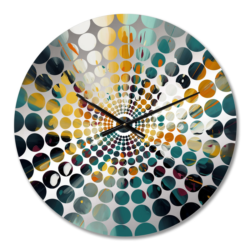Haruko - Horloge murale abstraite à encre liquide, Médium