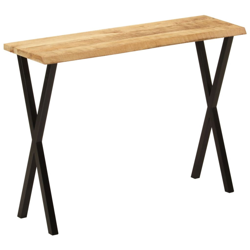 Kasen 105cm Solid Wood Top Console Table, Black