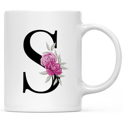 Tasse à café personnalisée avec monogramme personnalisé lettres A à Z, tasse à café en céramique personnalisée 11 oz, paquet de 1