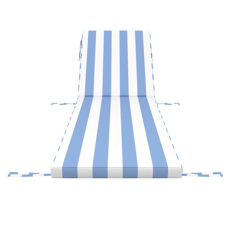 Outdoor Chaise Cushion With Sunbrella Fabric, 24" W x 73" D, Sunbrella® Refuge Ocean