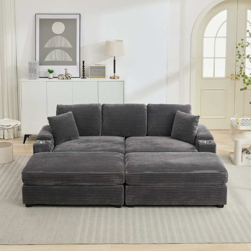 Modular Convertible Sectional Sofa, Gray