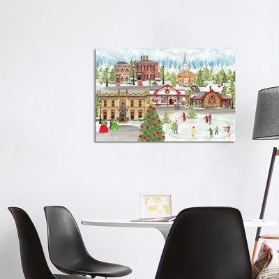 Christmas Village landscape 1 Piece Wrapped Canvas Wall Art
