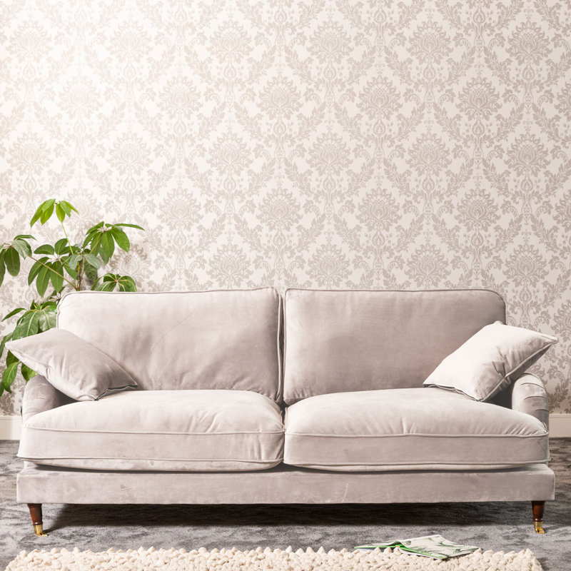 Fabiola Velvet Sofa, Silver, 4