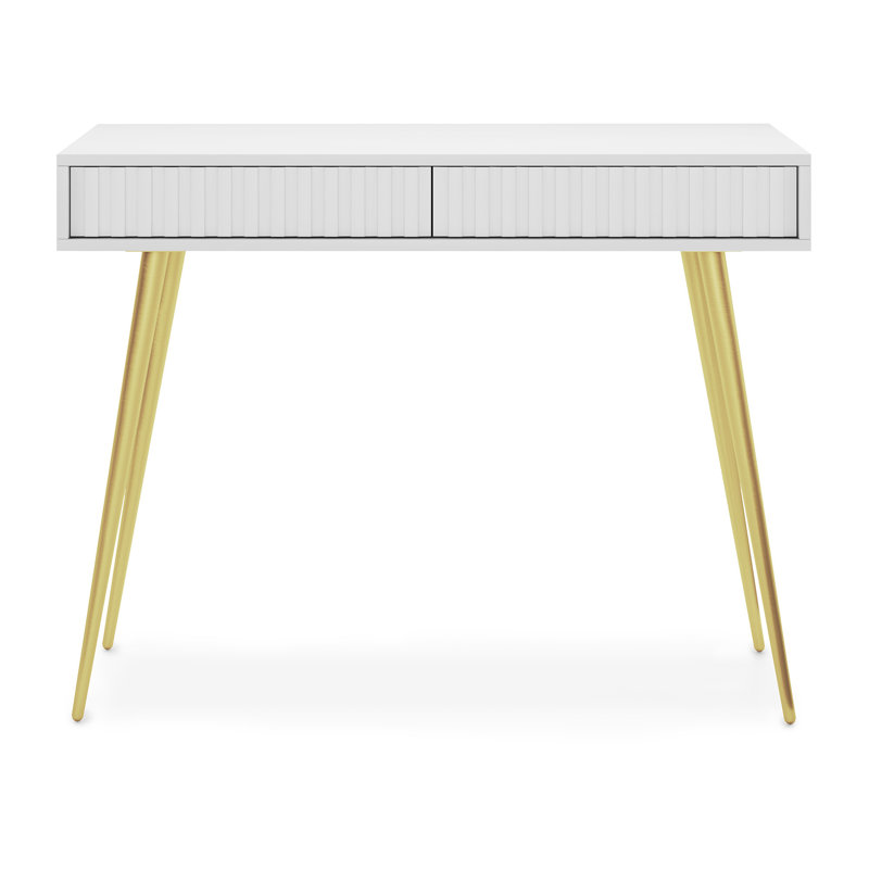 Stobie Dressing Table, White/Gold