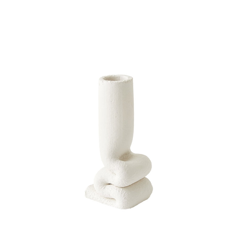 Vase de table Squoze, H 7,5 po x l 3,5 po x P 3 po, Blanc