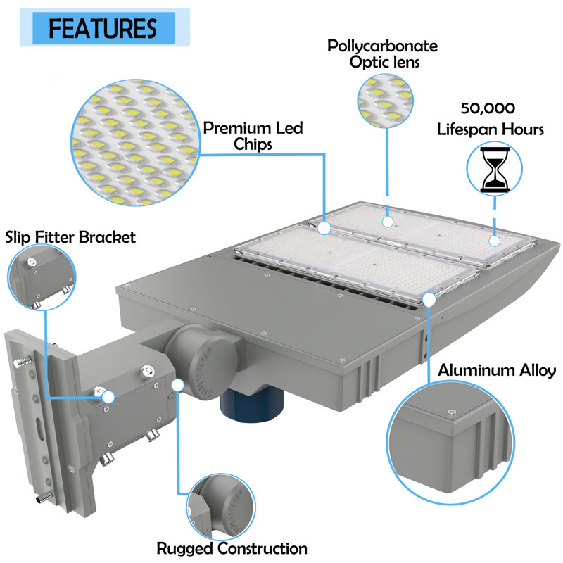 LED Commercial Area Light, Waterproof Street Lighting for Parking Lot Yard