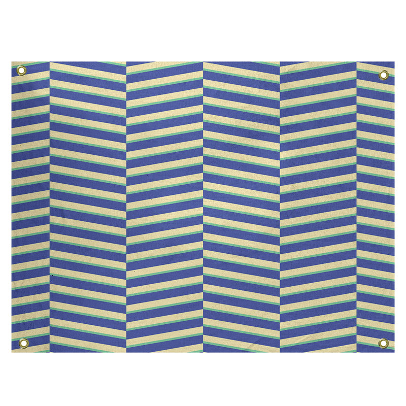 Jaya Polyester Tapestry, 26" H x 36" W, Blue/Green/Yellow