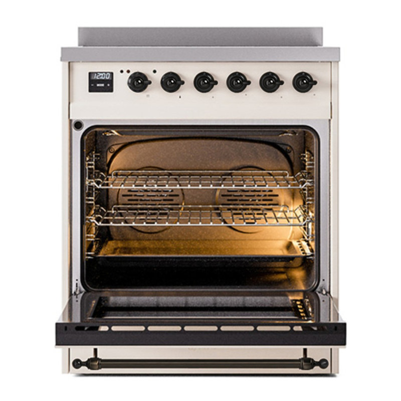 ILVE Nostalgie II 30 in Induction Range, Antique White/Bronze